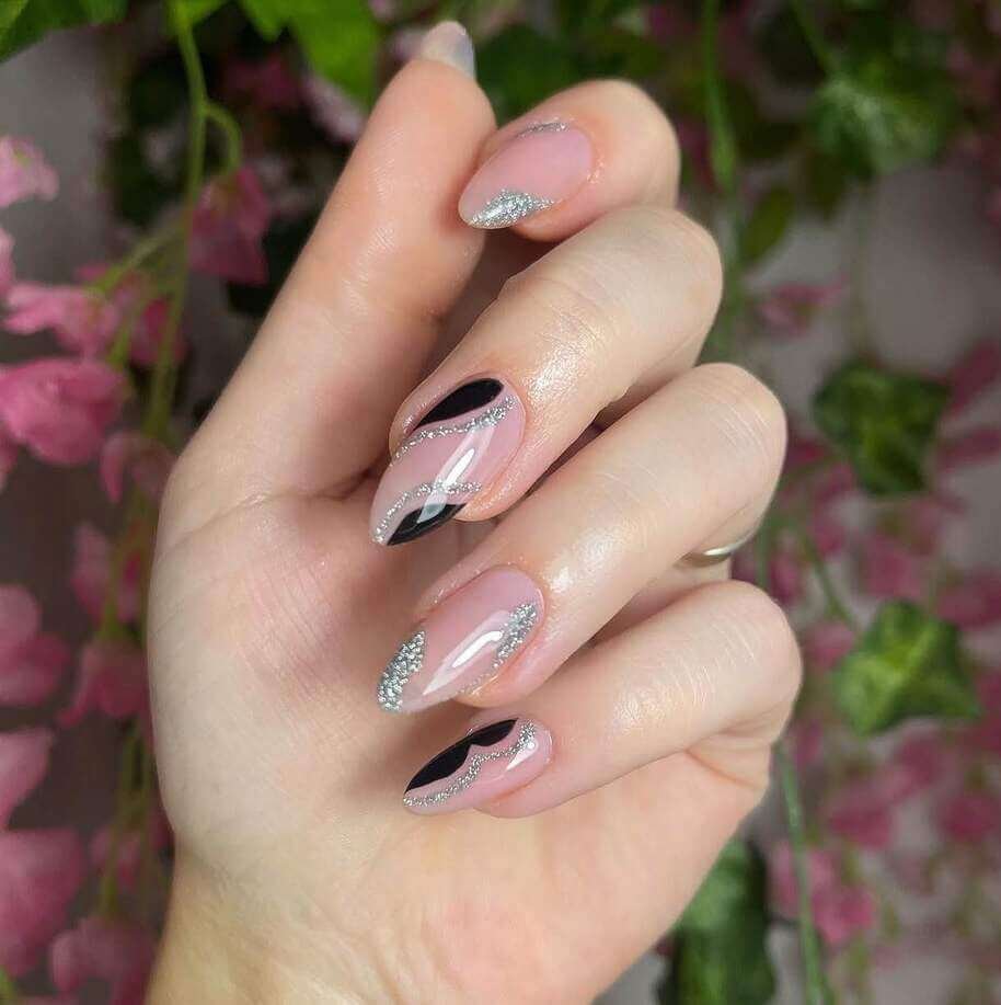 glitter new year nail designs 