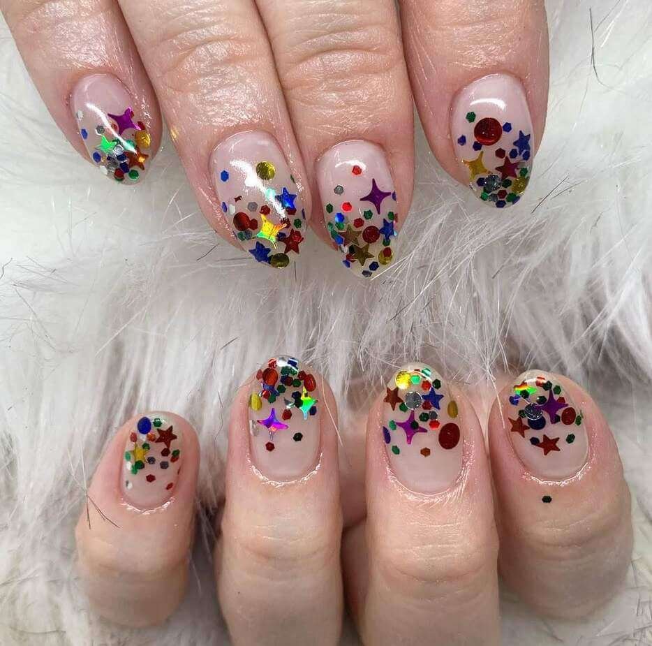 glitter new year nail designs 