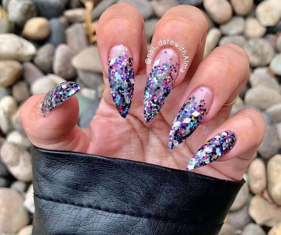 glitter new year nail designs 