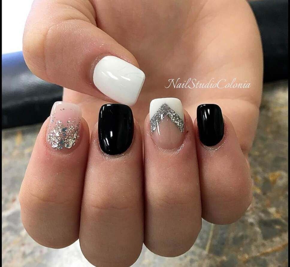 glitter new year nail designs 