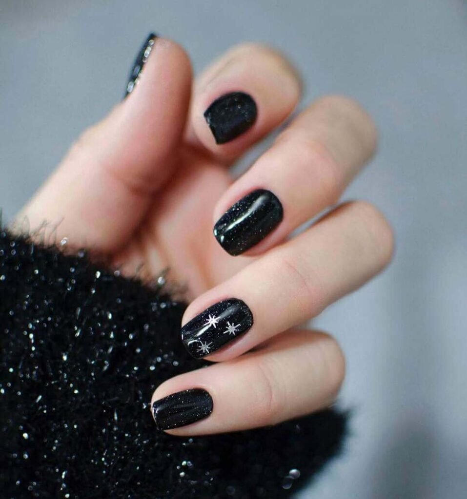 black party nail designs 