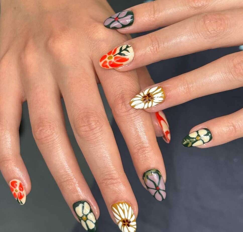 floral nail designs 