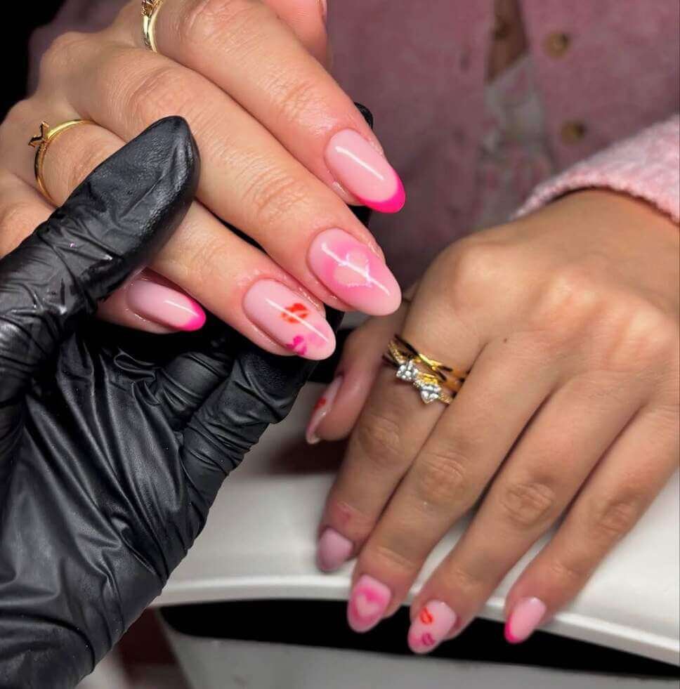 french tip lip nail designs