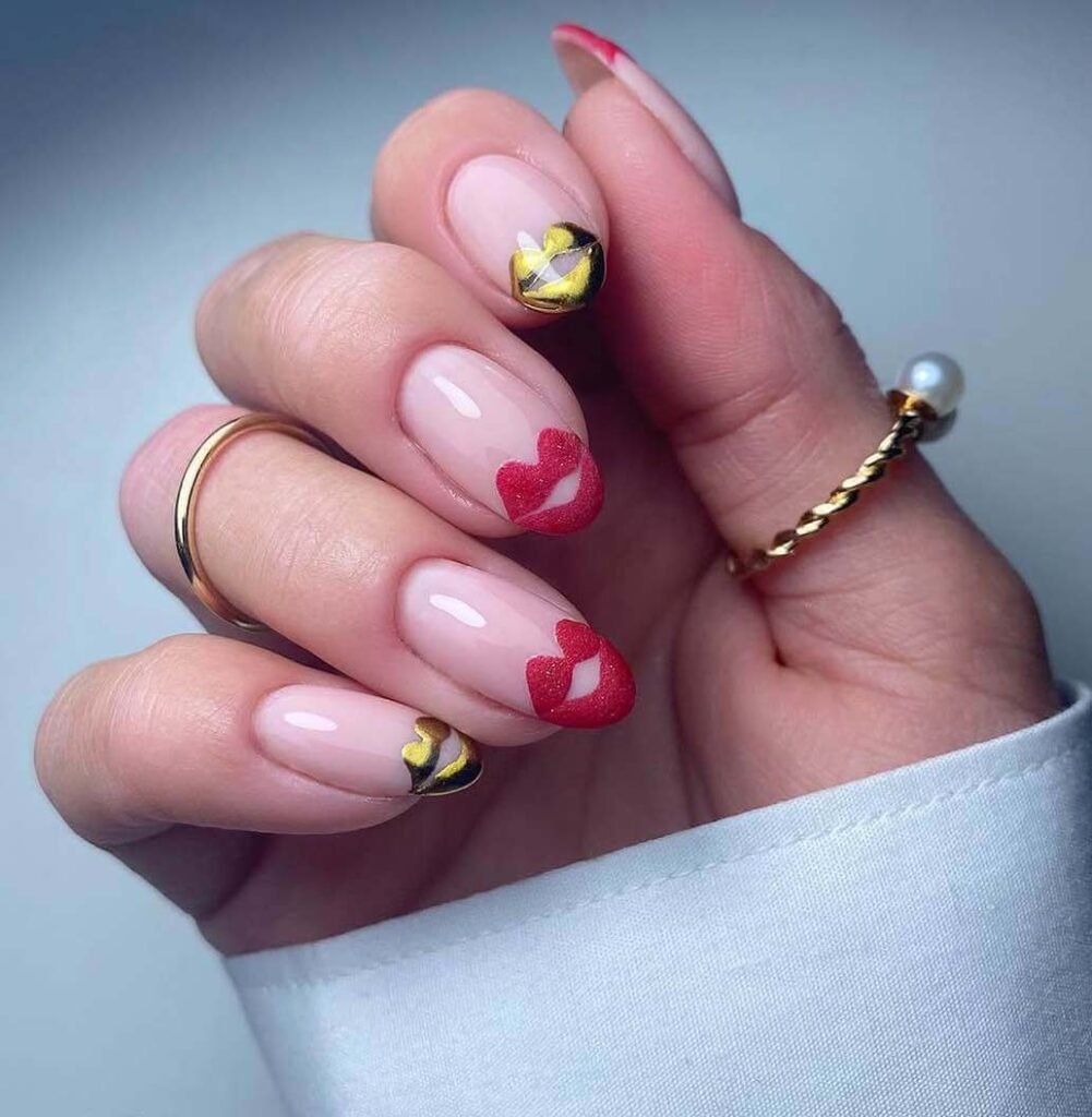 french tip lip nails