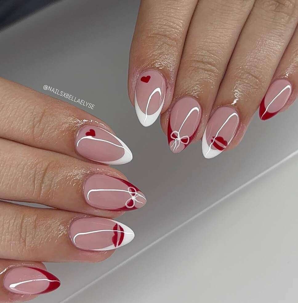 lip nail designs with bows