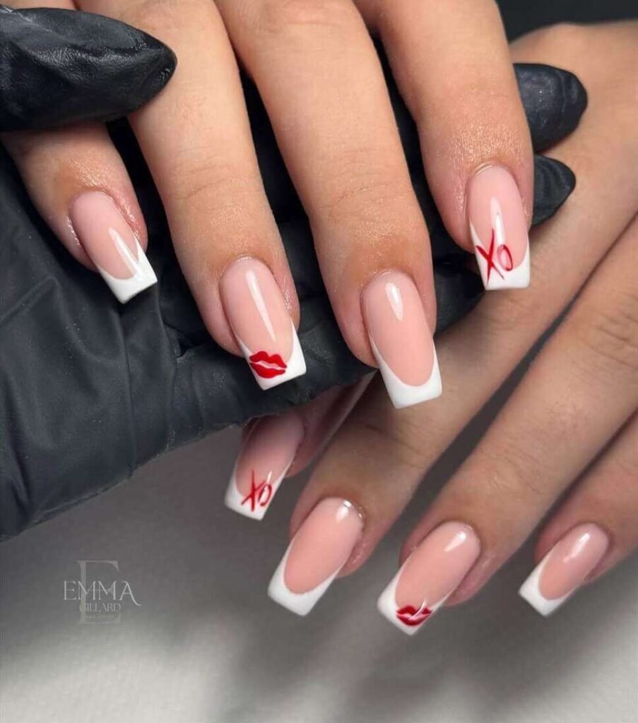 french tip lip nails