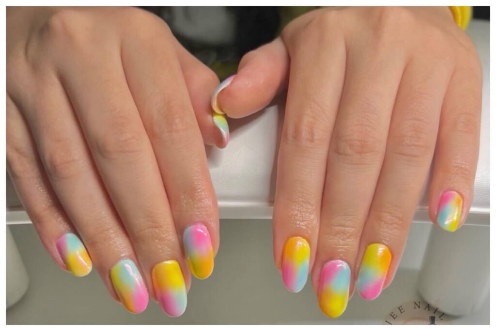 cotton candy nail designs