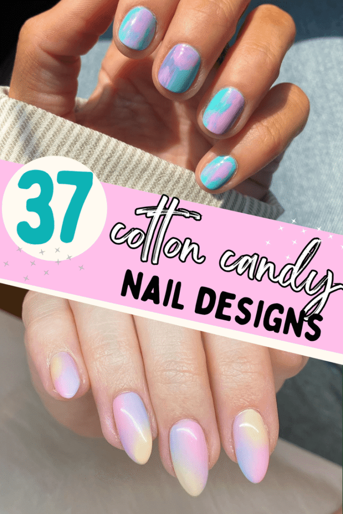 cotton candy nail designs 