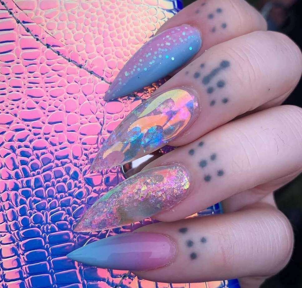 stiletto cotton candy nails