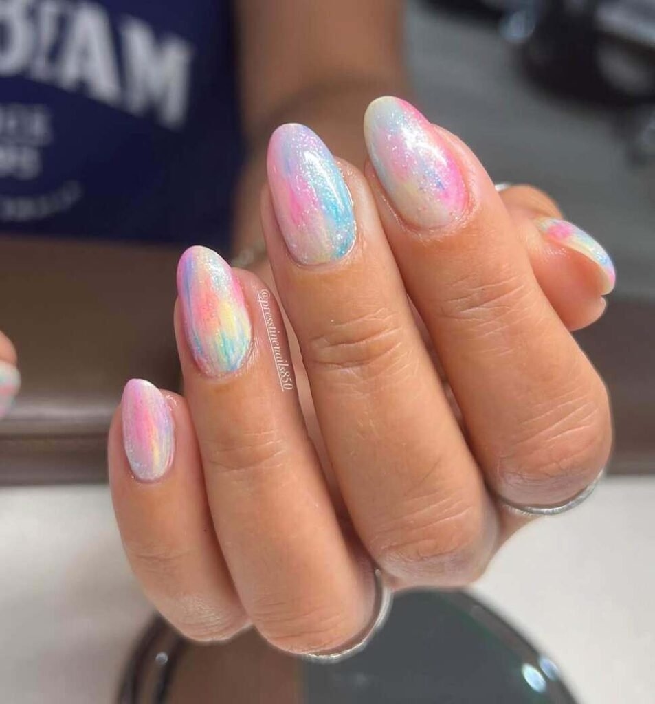 cotton candy nail designs
