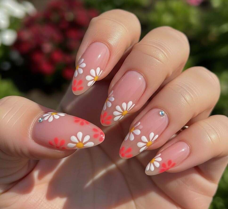 daisy nail designs 