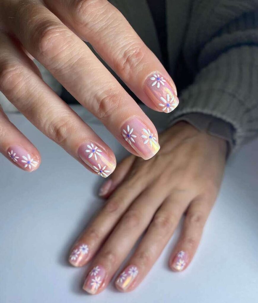 daisy nail designs 