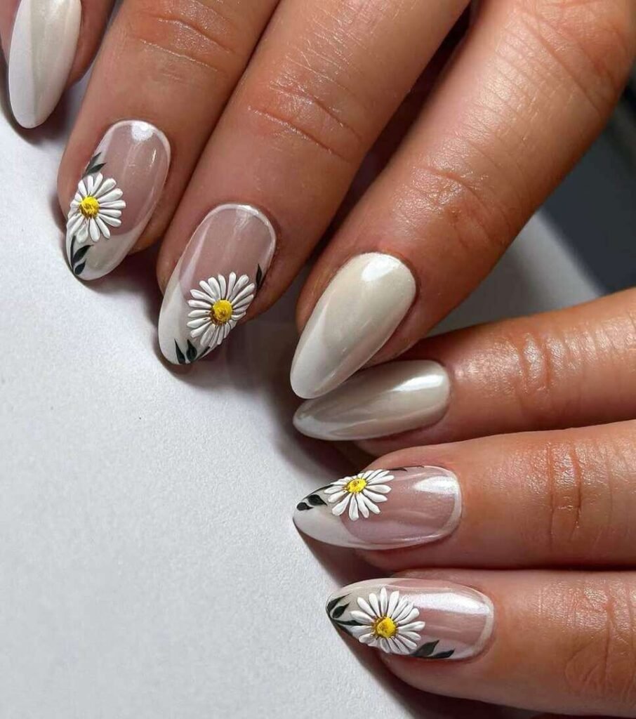daisy nail designs 
