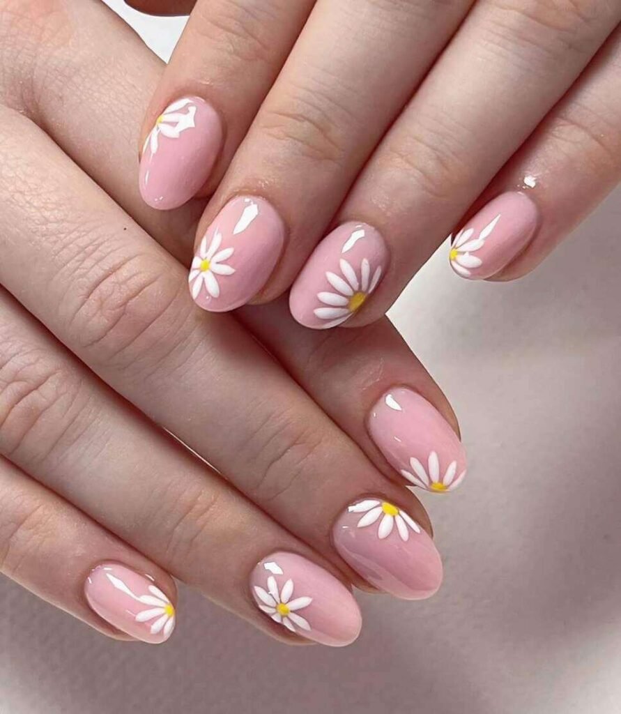 daisy nail designs 