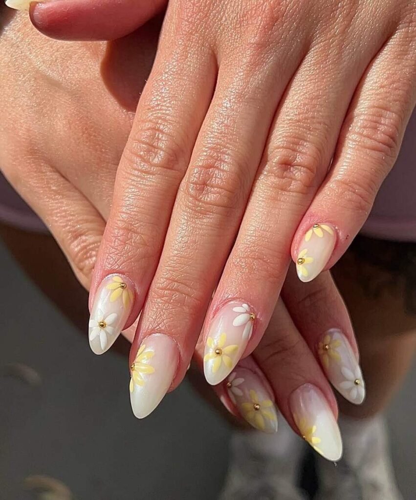 daisy nail designs