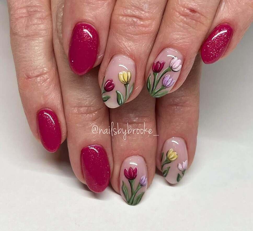 tulip nail designs