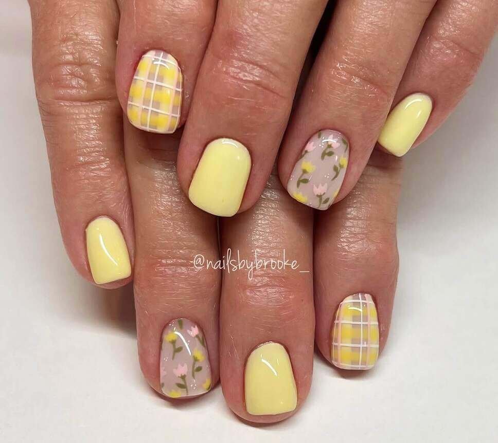 yellow tulip nails