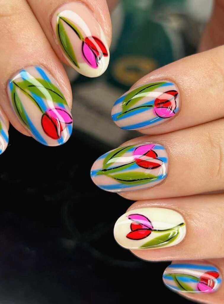 tulip nail designs 