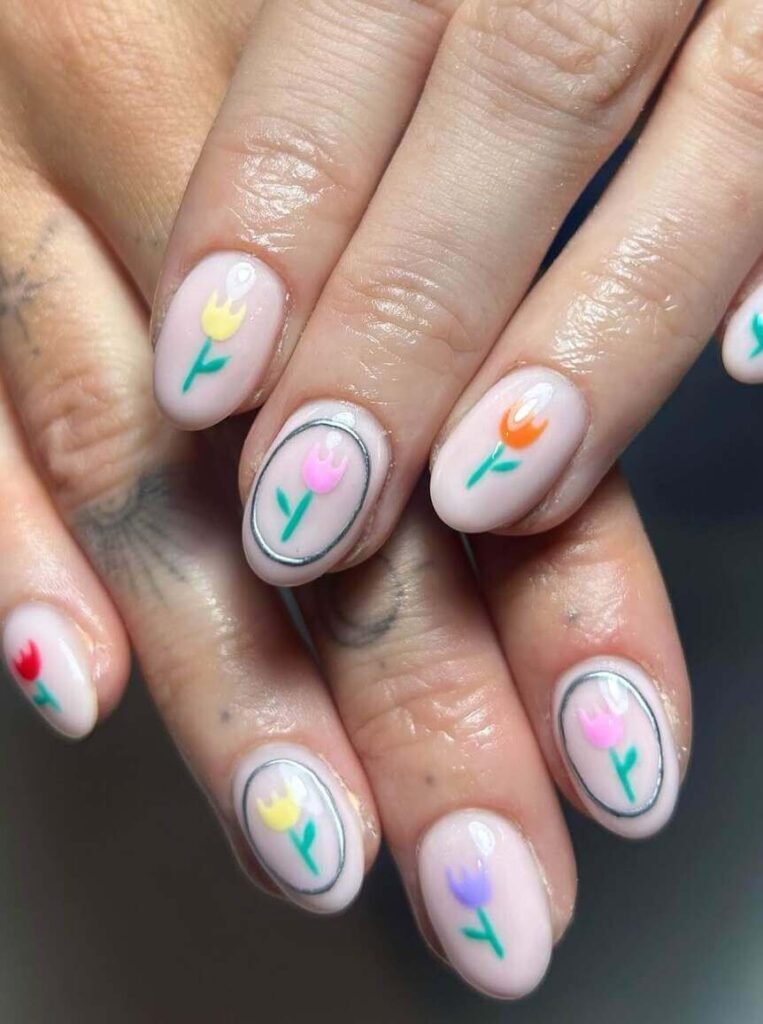 tulip nail designs 