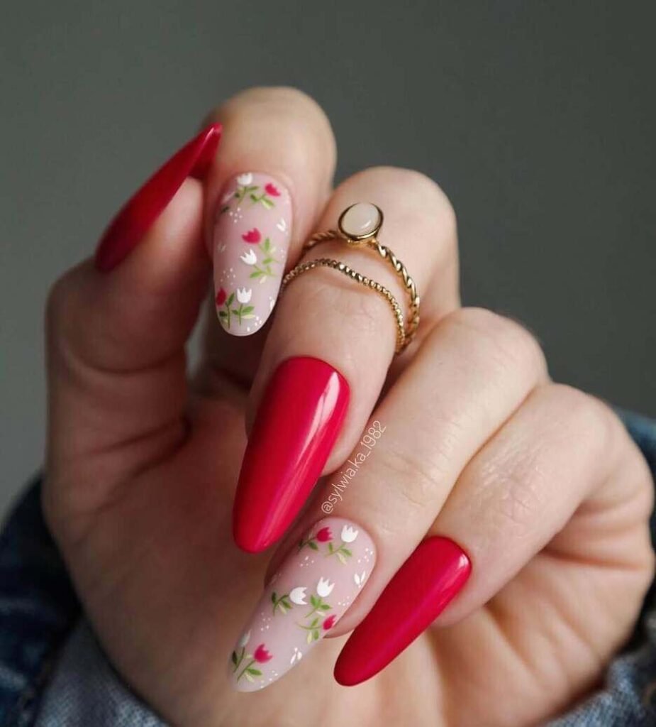 red tulip nails