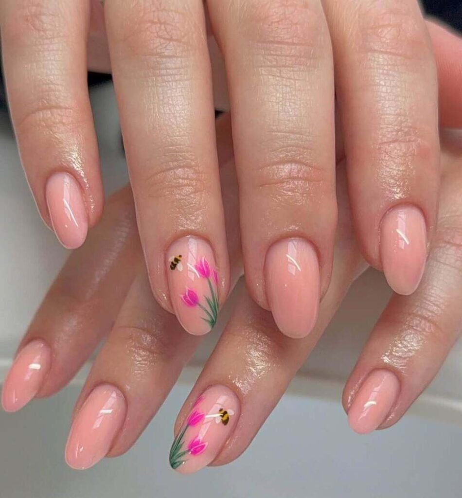 pink tulip nails