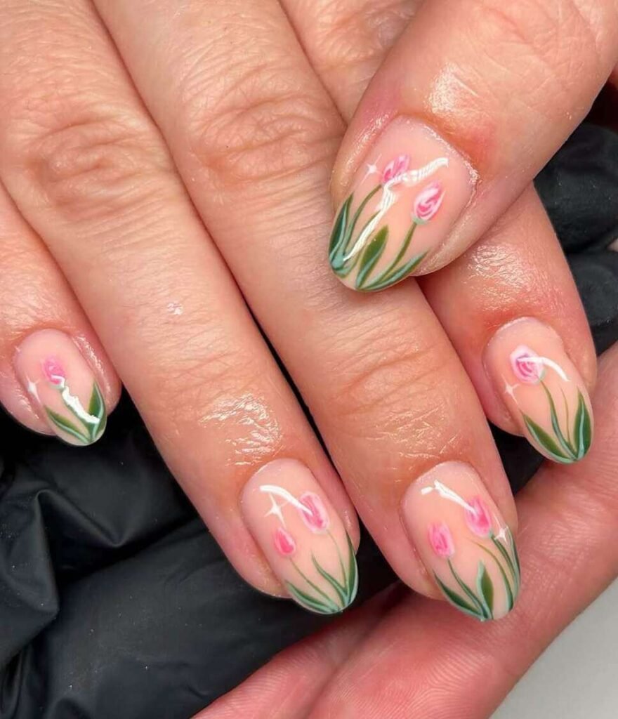 tulip nail designs 