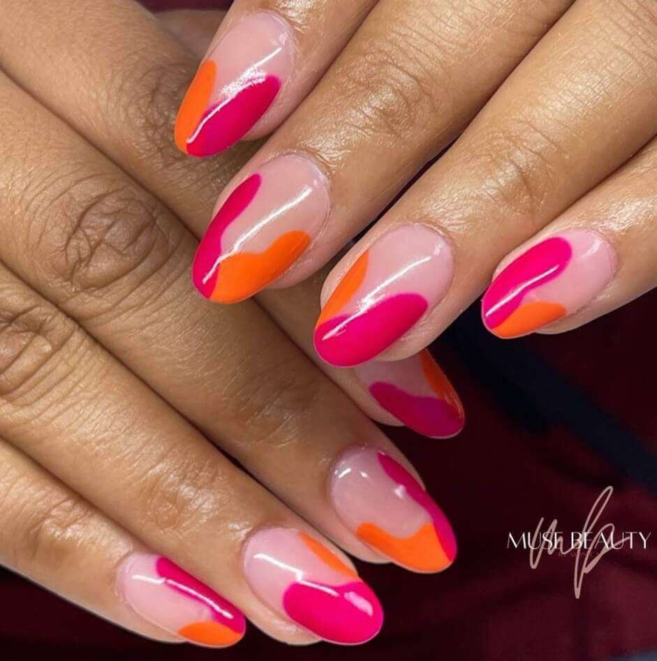 colorful summer wedding nails