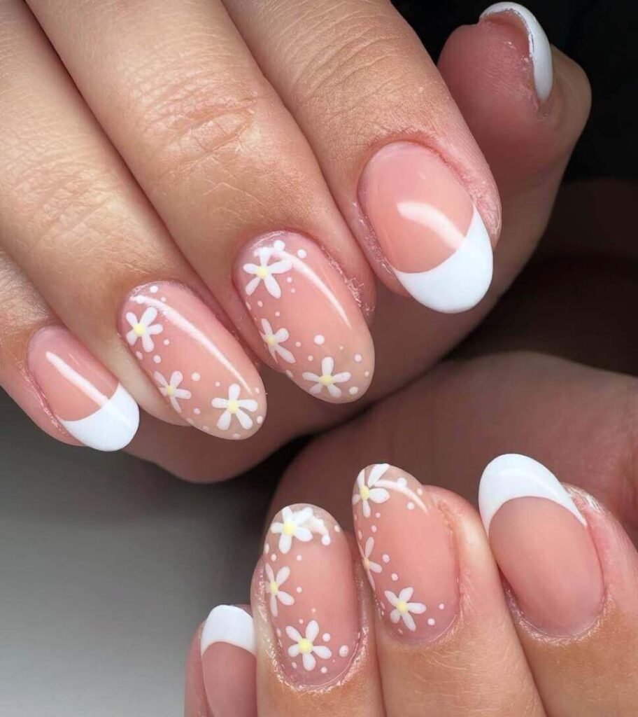 floral Summer wedding nails 
