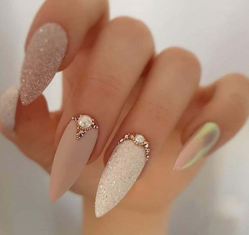 almond wedding nails