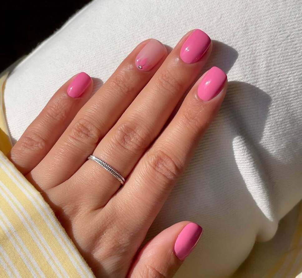 pink simple nails