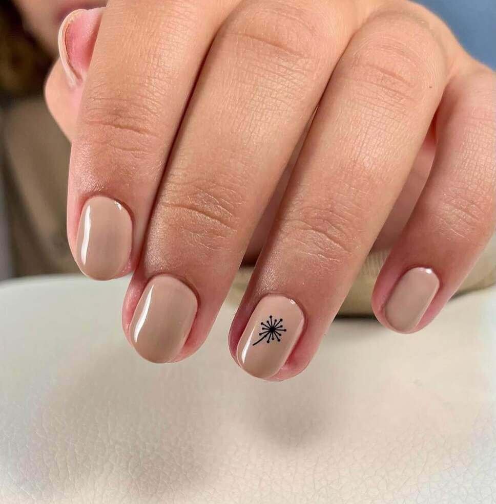 dandelion simple nails