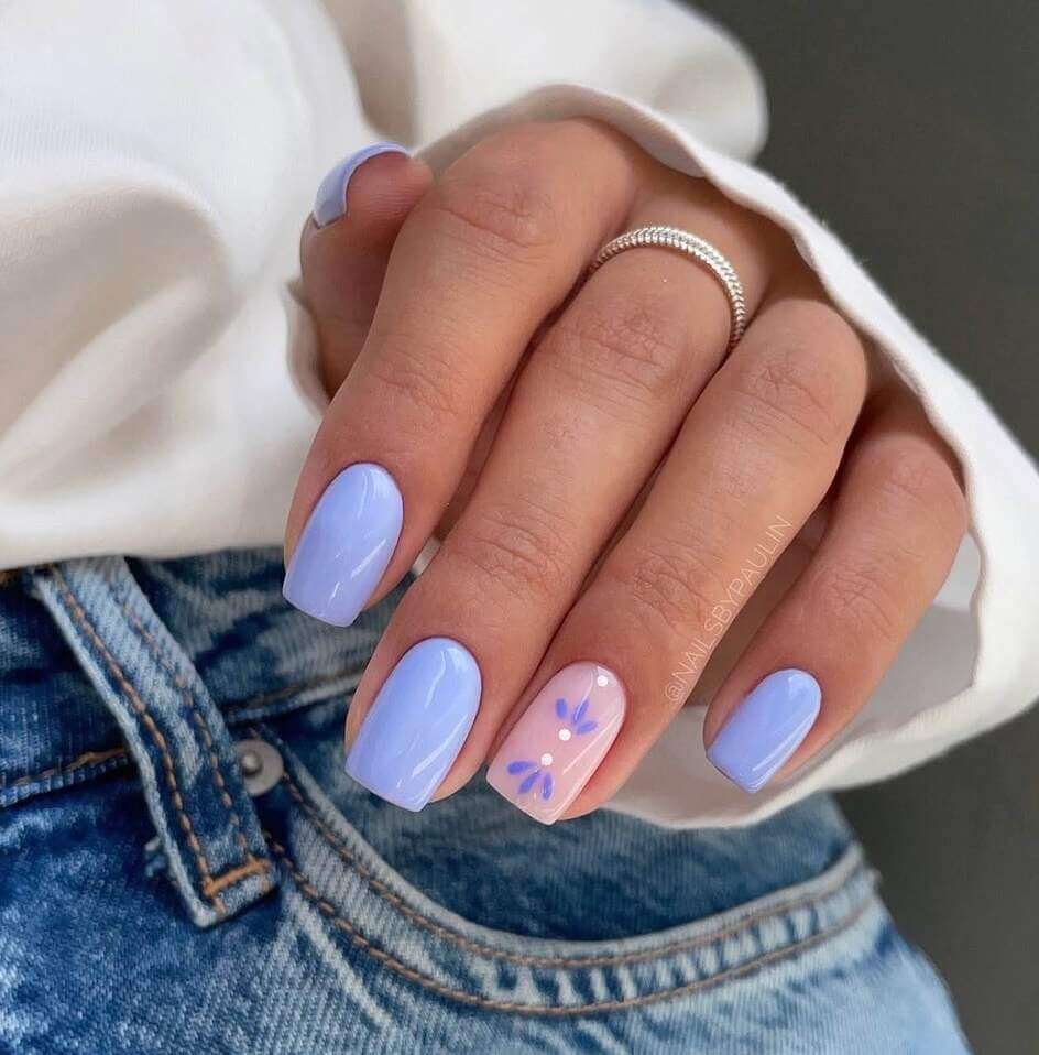 blue simple nail designs