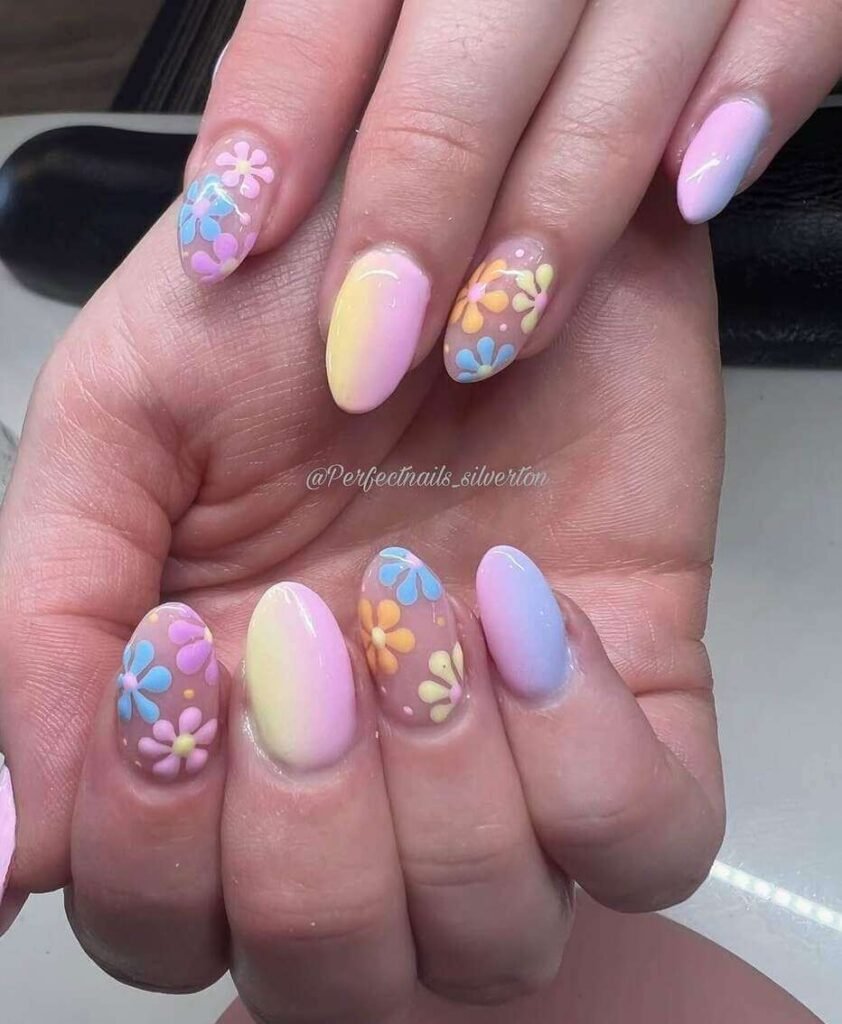 floral summer nails