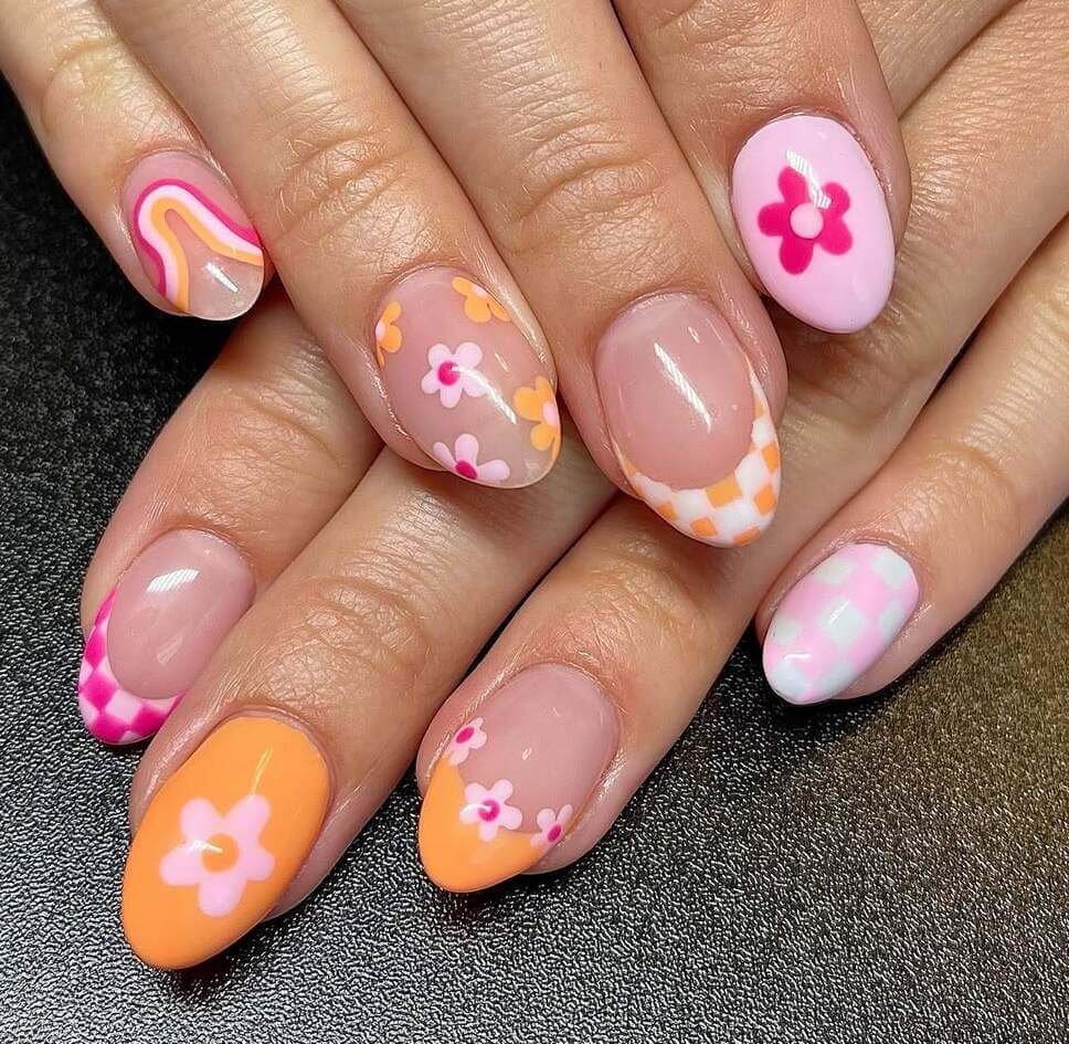 floral summer nails