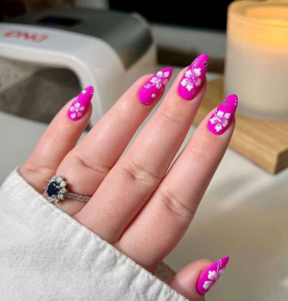 pink vacation summer nails
