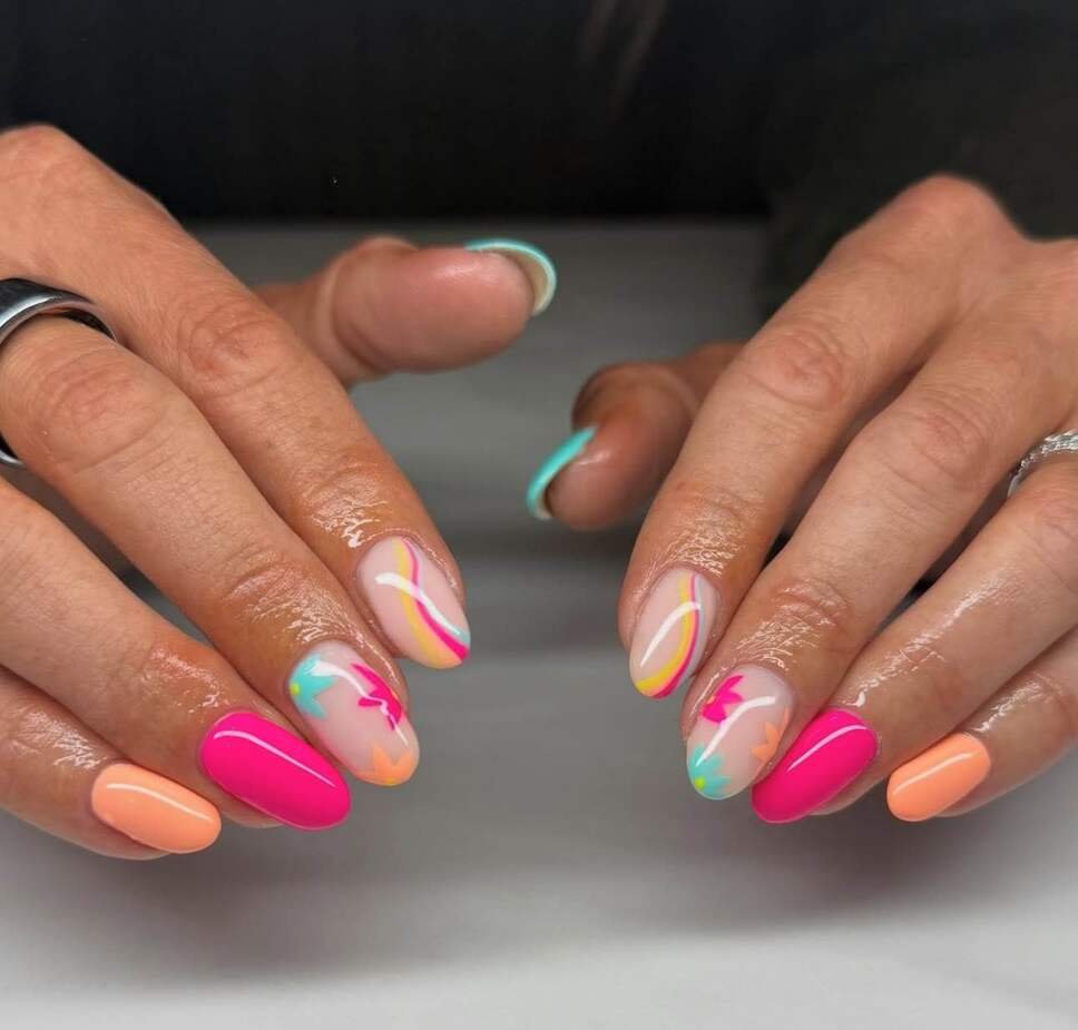 colorful vacation nails