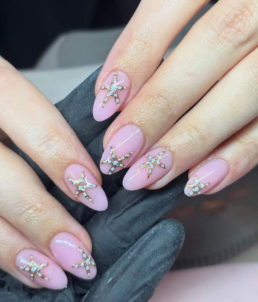 pink vacation summer nails