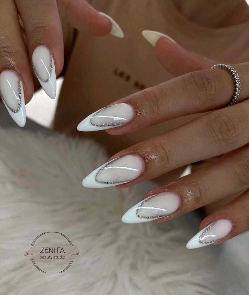 white engagement nails 