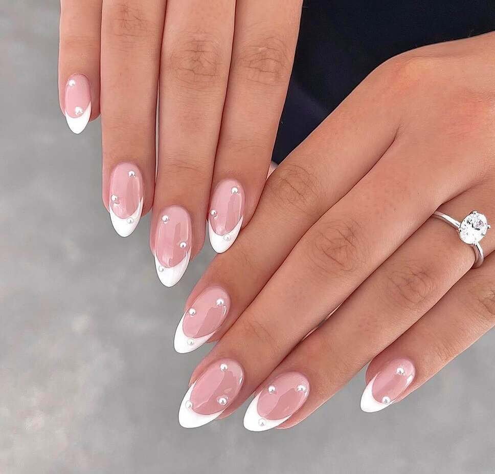 summer french tip nails