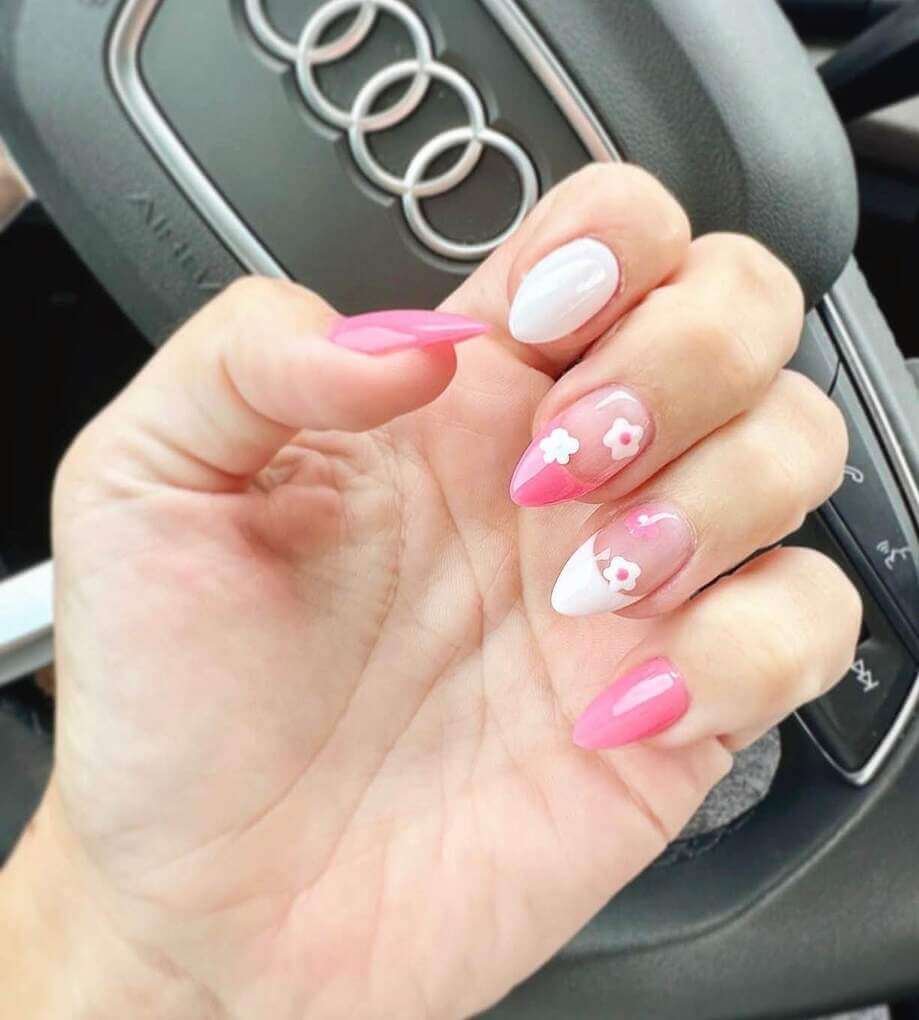 summer french tip nails