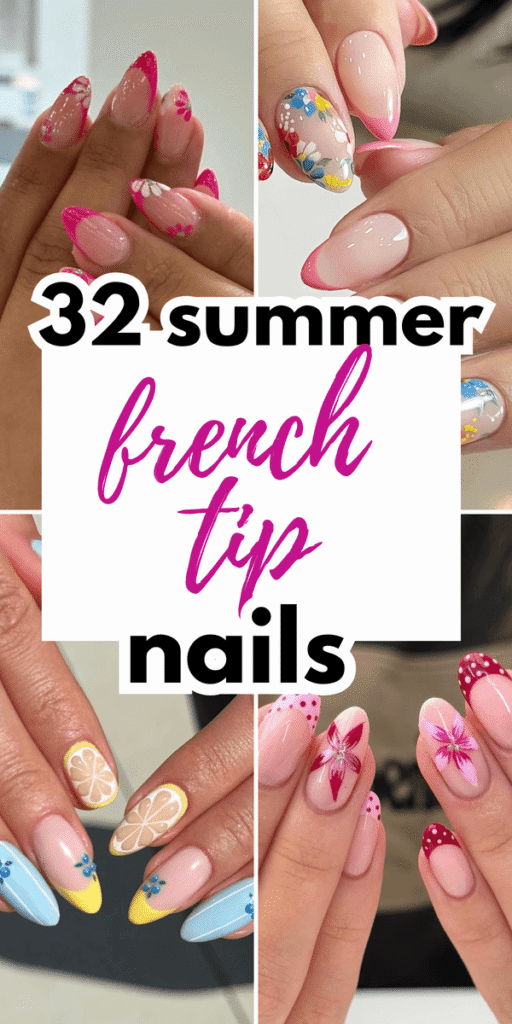 summer french tip nails 