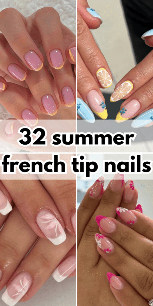 summer french tip nails 