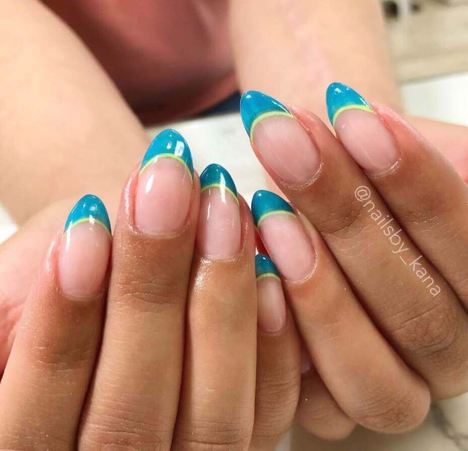 summer french tip nails