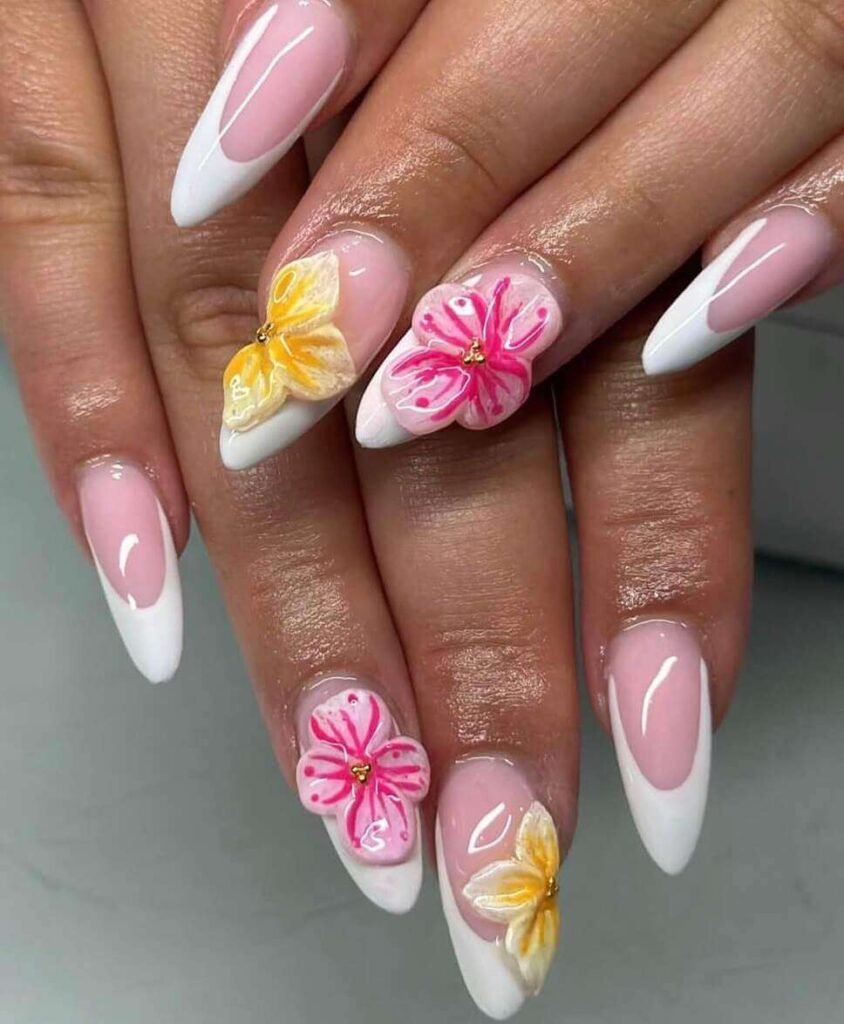 summer french tip nails 