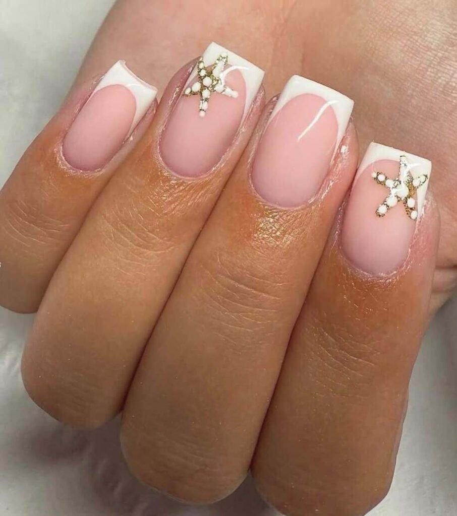 summer french tip nails