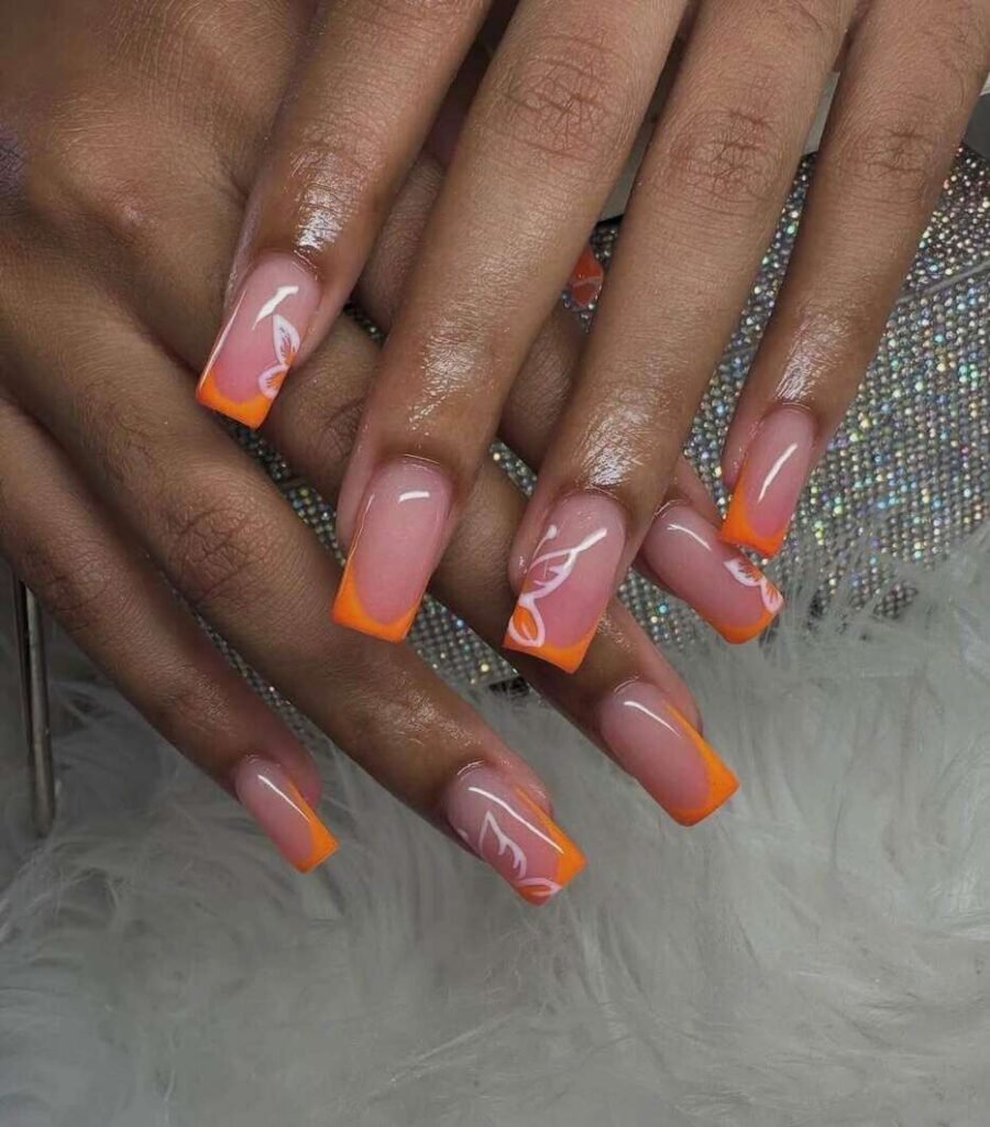summer french tip nails