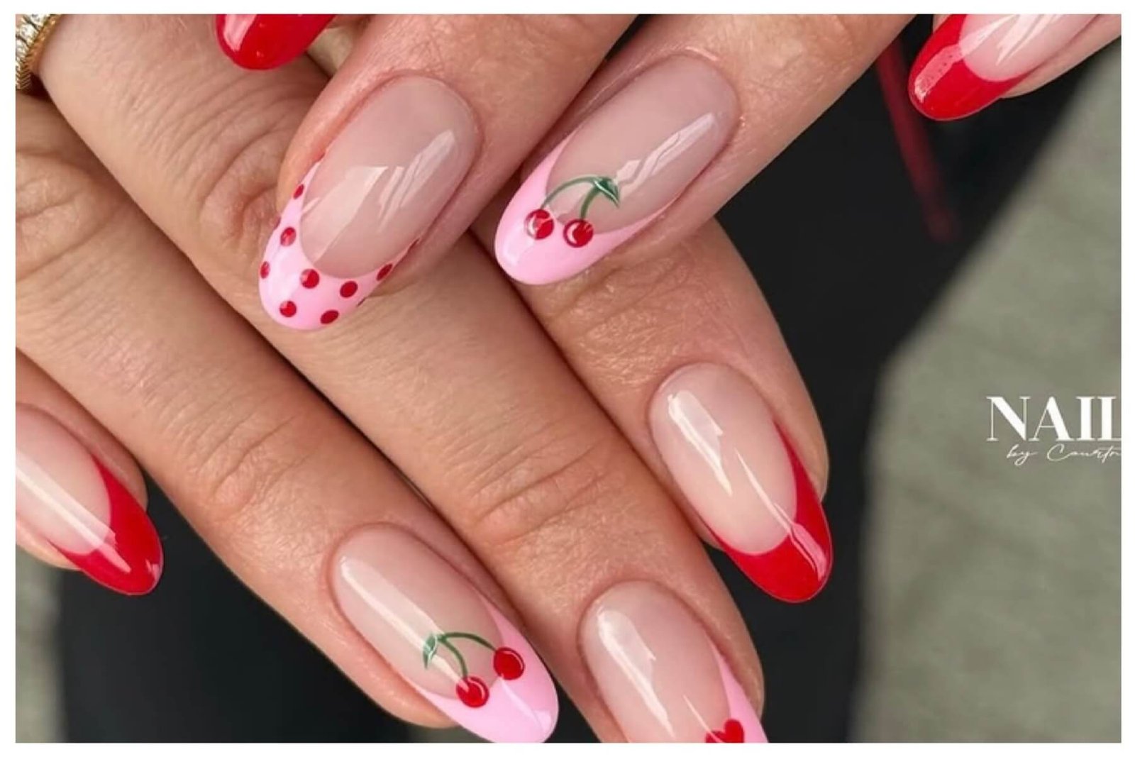 summer french tip nails