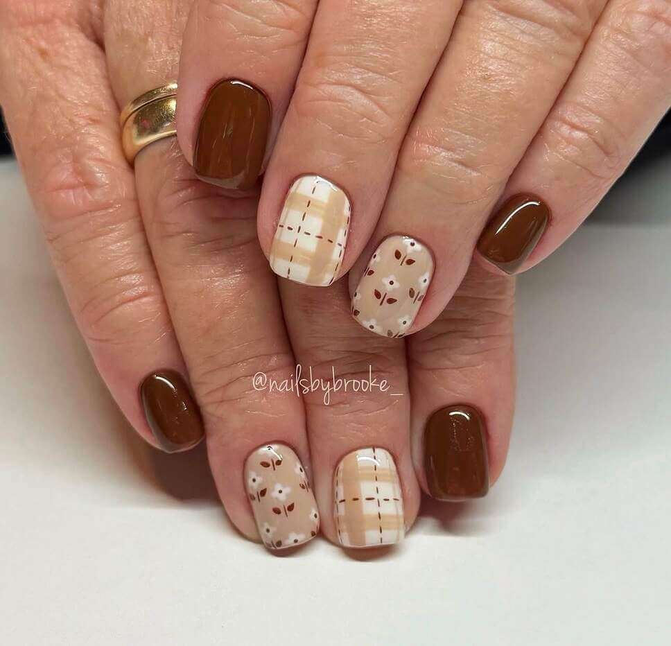 brown fall nails