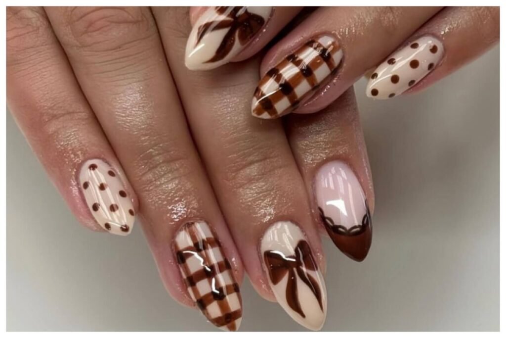 brown fall nails