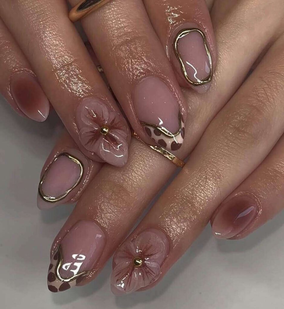 brown fall nails 